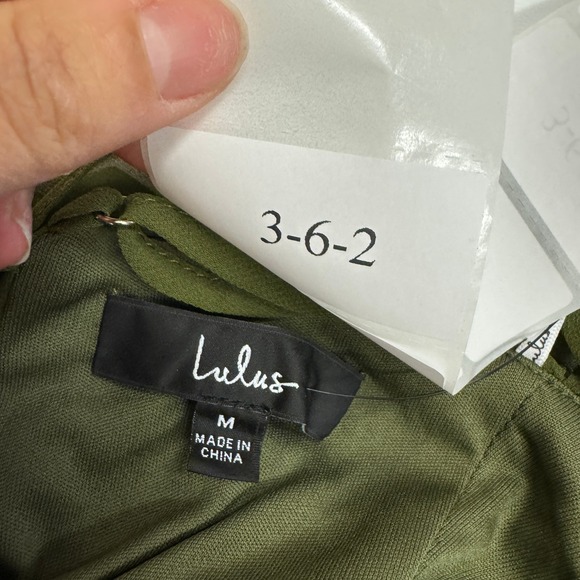 Lulus Dress Womens Medium Green Exemplary Beauty Strappy Ruffle Maxi Slit - Picture 6 of 11